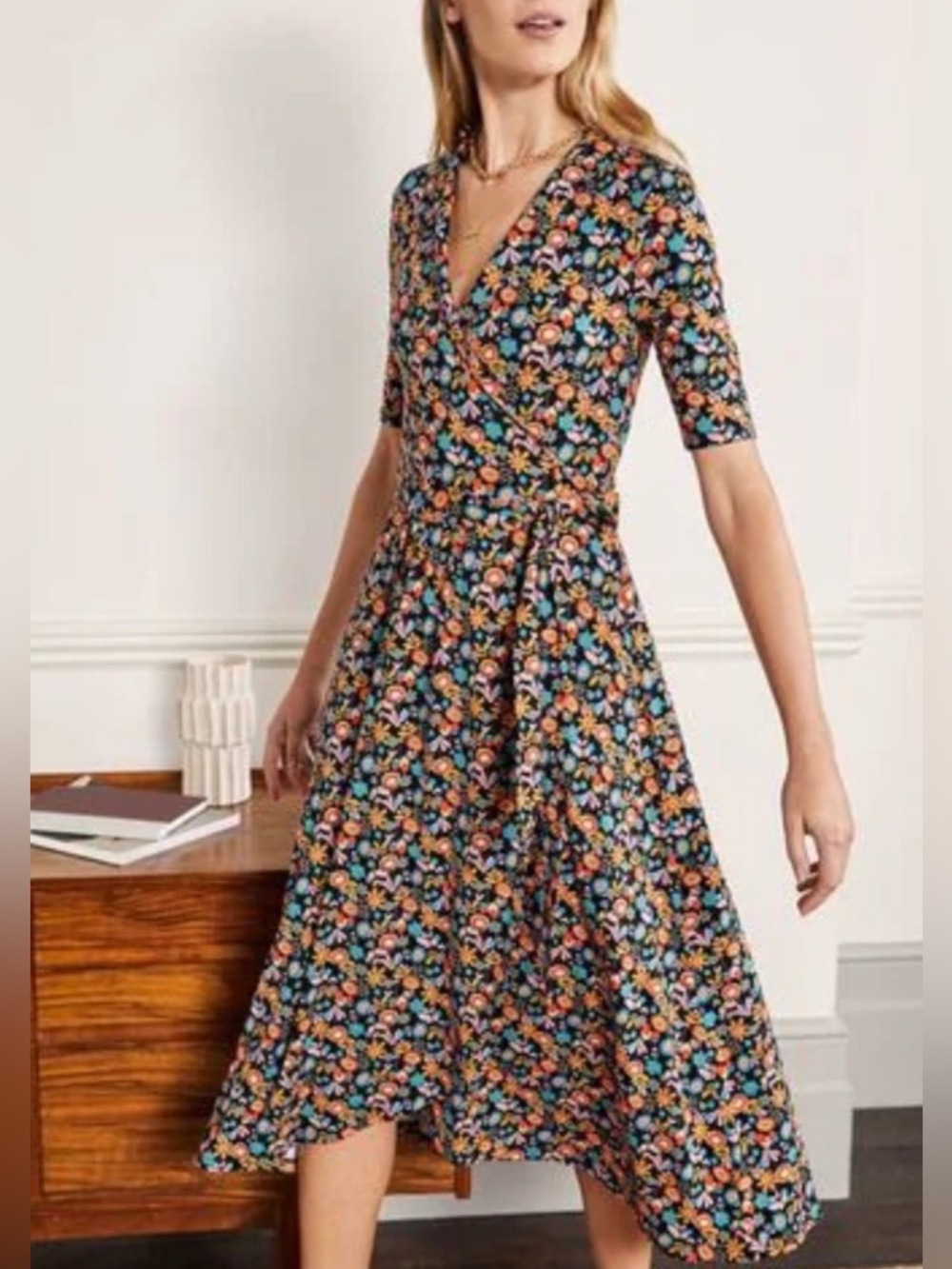Boden Lavinia jersey wrap dress 10